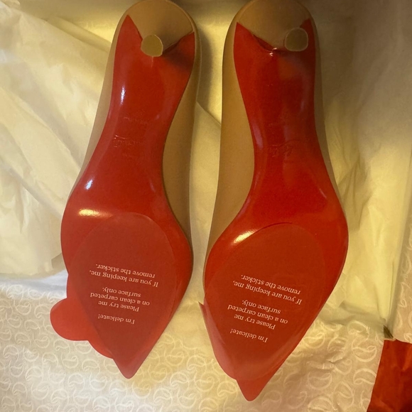 Christian Louboutin Blush Heels with Red Sole - Picture 4 of 6